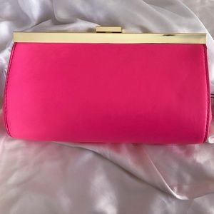 NWT J.Crew leather pink clutch